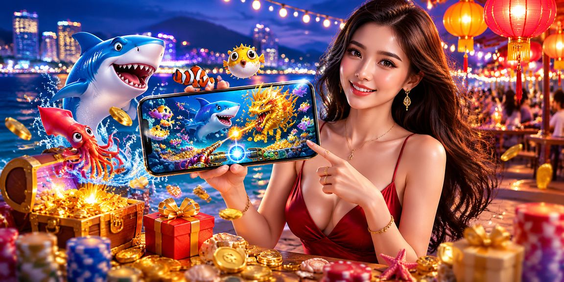 Người chơi tại chợ đêm Quy Nhơn tham gia game bắn cá và nhận tiền thưởng trên di động